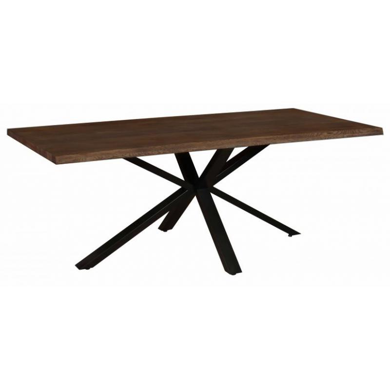 Kaprun 1.5m Charcoaled Solid Oak Dining Table - Spider Legs